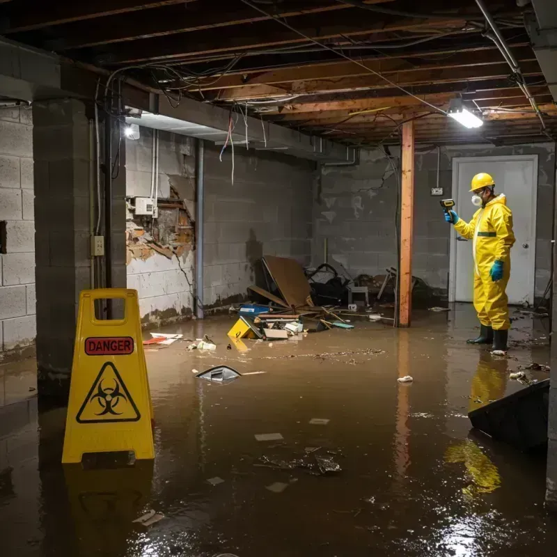 Flooded Basement Electrical Hazard in Grundy County, IL Property