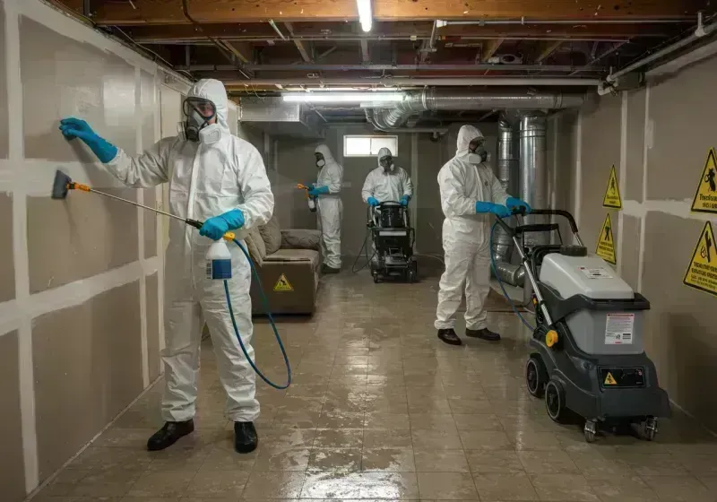 Basement Moisture Removal and Structural Drying process in Grundy County, IL